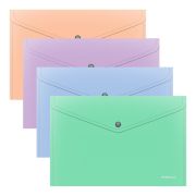 Папка на кнопке А4 ErichKrause Matt Pastel Bloom 61141 непрозр., ассорти