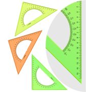 Треугольник пластик 16см 45/45 ТК61 +транспортир NEON Crystal