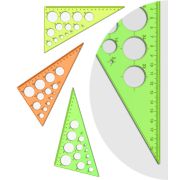 Треугольник пластик 19см 30/60 с окружностями ТК11/110 NEON Crystal ассорти