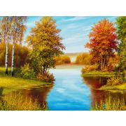 Холст с красками 30х40 см по номерам (в коробке) (30цв.) Два берега реки (Арт.Х-4176)