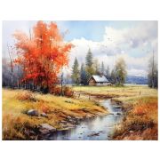 Холст с красками 30х40 см по номерам (в коробке) (30цв.) Поздняя осень (Арт.Х-4192)