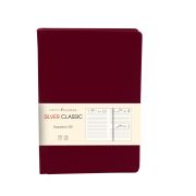 Ежедневник А5 недатированный 152л. ЕКСК52115202 Silver Classic. темно-бордо, искус. кожа с поролоном, закругленные уголки, серебряный срез, бумага белая офсет 70г/м2, печать в 1 краску