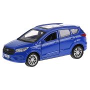 Модель FORD KUGA длина 12см, двери, багаж, инерц, синий, кор. Технопарк