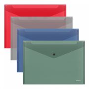Папка на кнопке А4 ErichKrause Glossy Classic 50289 полупрозрачная, ассорти