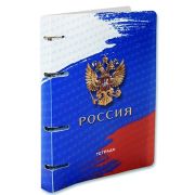 Тетрадь А5 80л. с пласт. обложкой на кольцах С9967-08 «Россия»