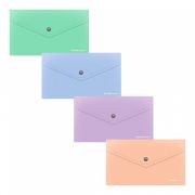 Папка на кнопке 225*130мм ErichKrause Matt Pastel Bloom 61144 C6, непрозрачный, ассорти