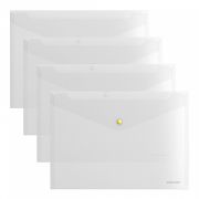 Папка на кнопке А4 ErichKrause Glossy Clear 50205 с цветной кнопкой, прозрачная