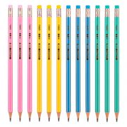 Карандаш дерев. с ластиком DELI 2В EC011-2B Comiko 6-тигран, липа