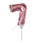 Шар самодув 18 см Rose Gold Цифра 7