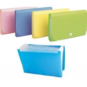Папка на кнопке А6 12 отд. DELI E5561 Vivid пластик 0,17мм, ассорти