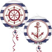 Шар фольг. круг. 18' «Морской» 45см