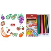 Карандаши 12цв. L&L 101052 треуг.корпус дерев. яркие цвета 178мм грифель 3мм