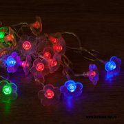 Э/гирлянда 20л. LED 4,5м KRV-028 силикон. провод Цветочек круглый, мульти