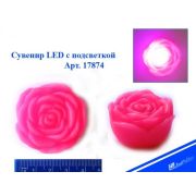 Сувенир LED 17874 «Розочка» с подсветкой пластик ПЛАВАЮЩАЯ