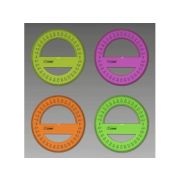 Транспортир пластик 12см Круг 360*NEON Cristal ассорти (100шт в упаковке) СТАММ ТР510