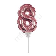 Шар самодув 18 см Rose Gold Цифра 8