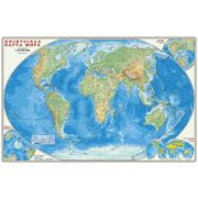 Карта Мир физическая М-б 1:25 млн. 124х80 настенная ЛАМ