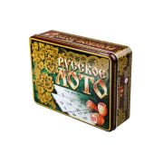 Лото русское 01776 в жестяной коробке «Русские узоры» с деревянными бочонками