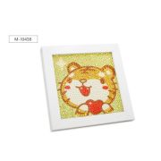 Мозаика алмазная по номерам 15*15 М-10438 Тигренок 1диз. дер.рамка в комплекте