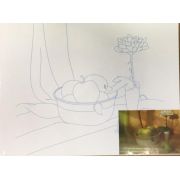 Холст на картоне 30*40см грунтованный (акрил) 100% хлопок с контур. «Натюрморты» №1